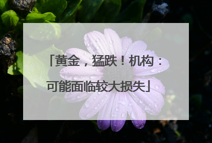 黄金，猛跌！机构：可能面临较大损失