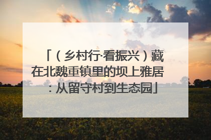 （乡村行·看振兴）藏在北魏重镇里的坝上雅居：从留守村到生态园