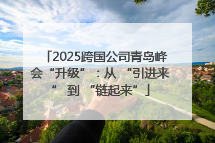 2025跨国公司青岛峰会“升级”：从 “引进来” 到 “链起来”