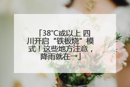 38℃或以上 四川开启“铁板烧”模式！这些地方注意，降雨就在→