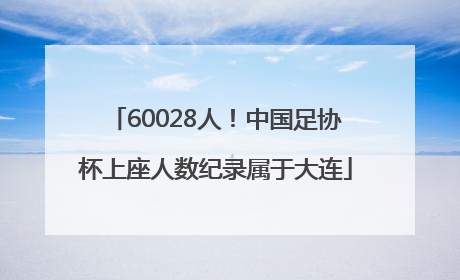60028人！中国足协杯上座人数纪录属于大连