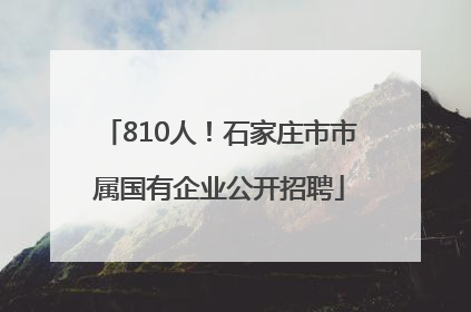 810人！石家庄市市属国有企业公开招聘