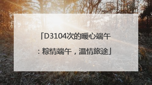 D3104次的暖心端午：粽情端午，温情旅途